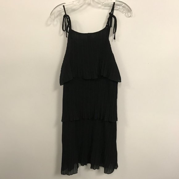 NWT Design Lab Black Tiered LBD Sleeveless Dress - Picture 2 of 4